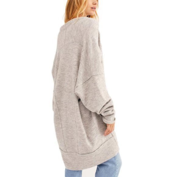Free People Gray Eucalyptus Cardigan Sweater. - Picture 4 of 4